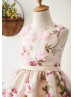 Printed Organza 3D Flowers Wedding Party Flower Girl Dress